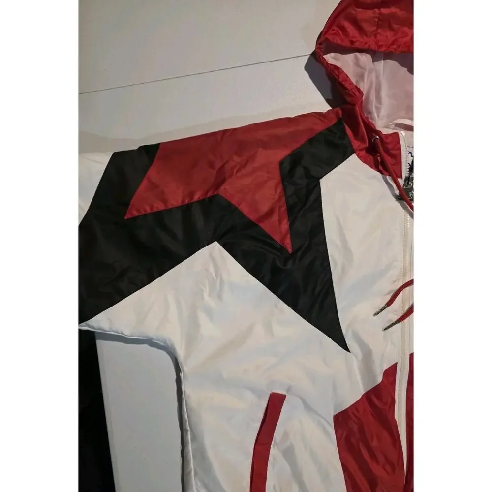 VINTAGE Nebraska Huskers Starter Jacket Mens Red White Black Hooded Windbreaker